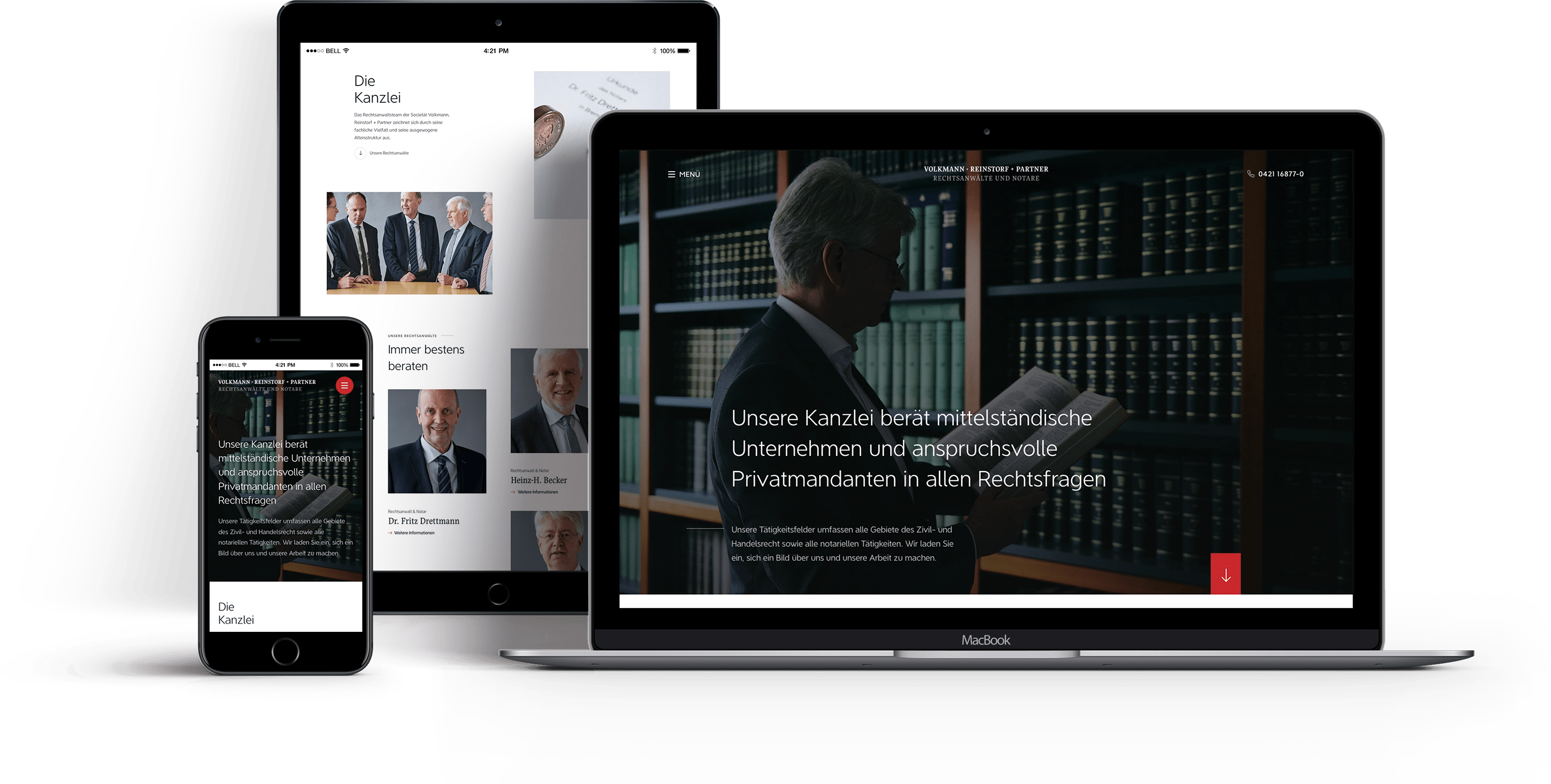 Screenshot Volkmann auf verschiedenen Endgeräten