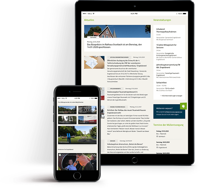 Screenshot Engelsbrand auf verschiedenen Endgeräten