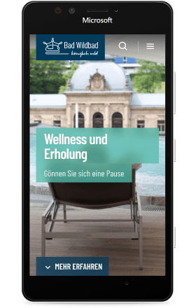 Screenshot bad-wildbad.de auf einem MS Lumia 950