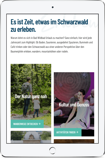 Screenshot bad-wildbad.de auf einem iPad Air