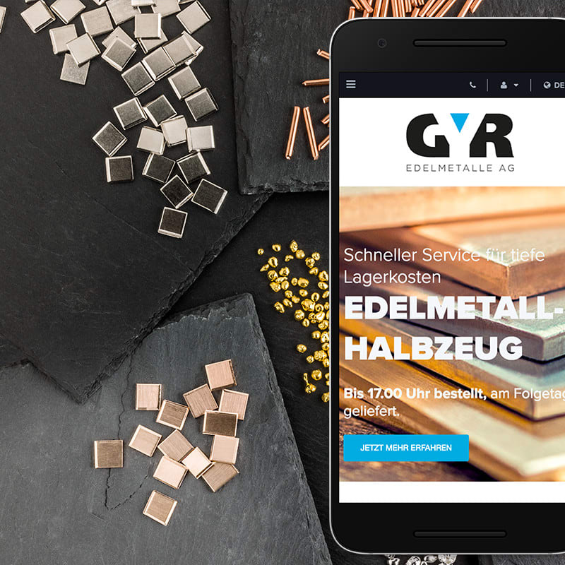 Website Redesign für Gyr Edelmetalle von web://contact